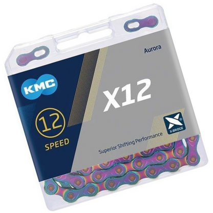 Łańcuch rowerowy KMC X12 12rz. 126ogniw. AURORA Olejowy BX12AB126
