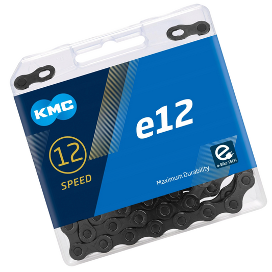 Łańcuch rowerowy 12rz. KMC Elekt. E12 BkTech 130og. Box BE12TBB30