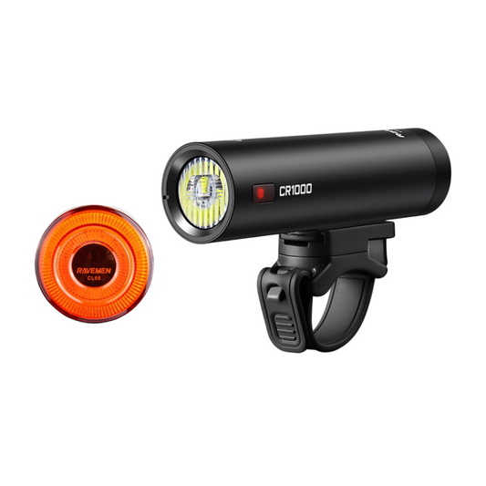 Zestaw lamp rowerowych Ravemen LS20 (CR1000+CL05)