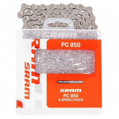 Łańcuch rowerowy SRAM Srebrny 8rz. 114og., PC-850