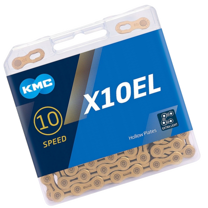 Łańcuch 10rz. KMC X10EL Ti-N Gold 114og. BX10ELT14