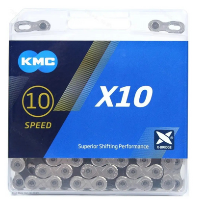 Łańcuch rowerowy 10rz. KMC X10 Grey 114og. BX10GG114