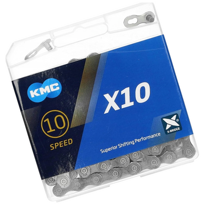 Łańcuch rowerowy 10rz. KMC X10 Grey 114og. BX10GG114