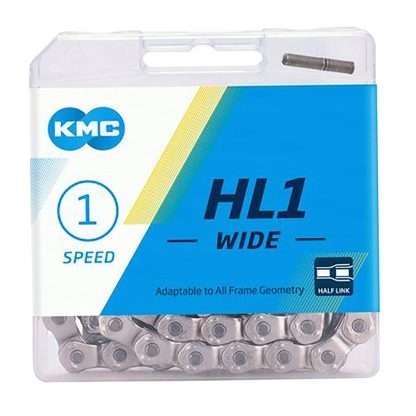 Łańcuch rowerowy 1rz. KMC HL1 Szeroki Silver 100og. BHL1WN100